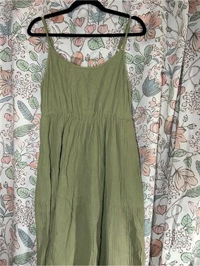 Chelsea & Theodore Olive Green Maxi Sundress